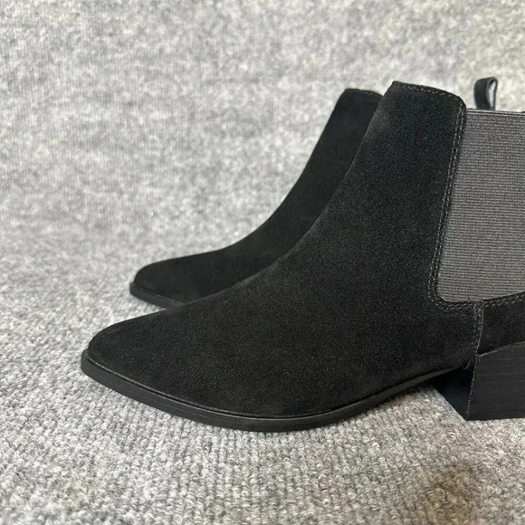 Steve Madden Ankle Boots Womens 7M Black Suede Pull On Classic Pointed Toe Shoes - Picture 2 of 16